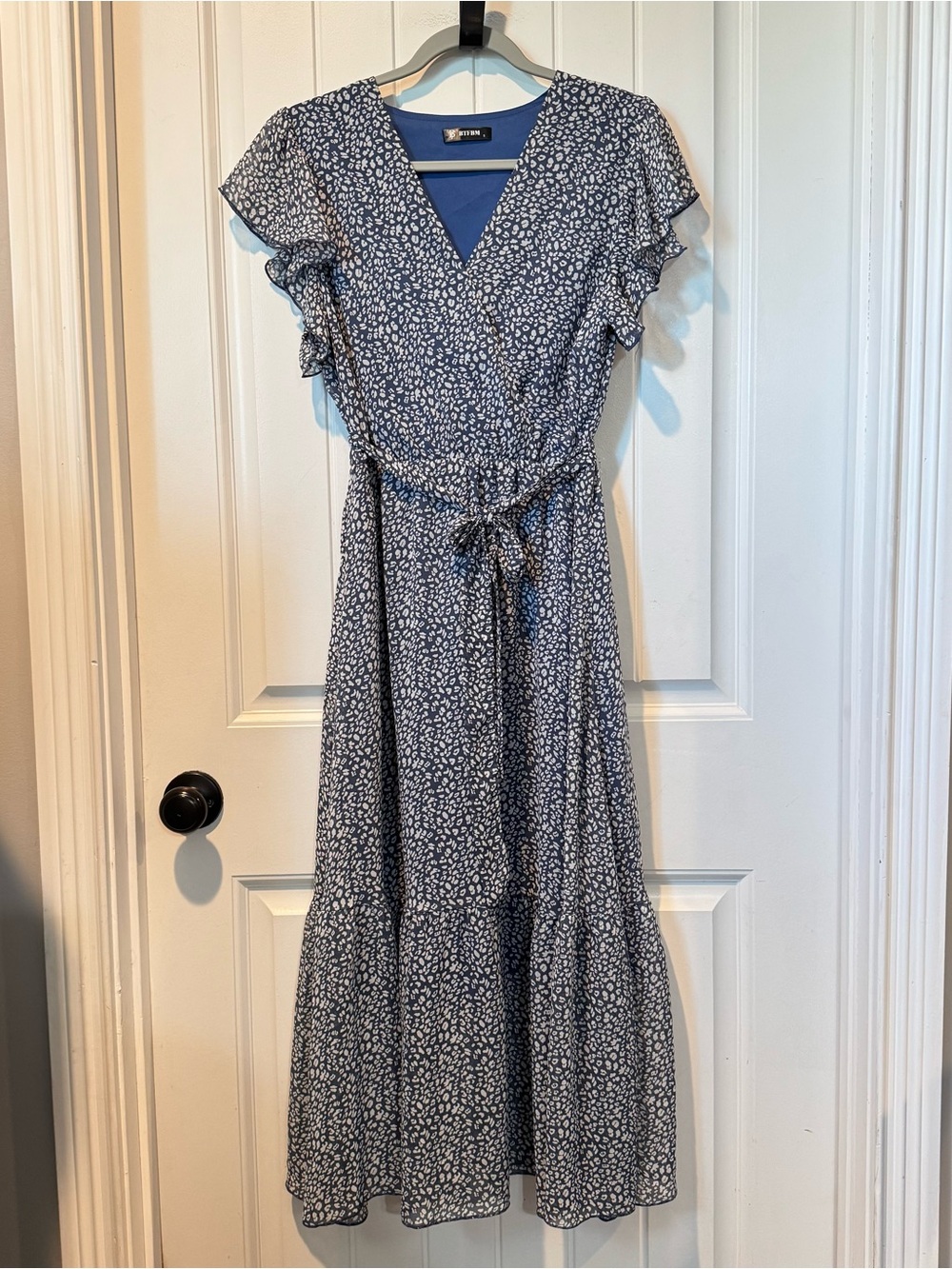 BTFBM Blue Maxi Dress with Tie Waist